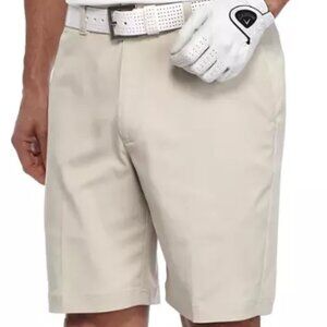 Golf Shorts Pro Tour Active Flex Flat Front Tan Silver Lining Size 38 #BK3068